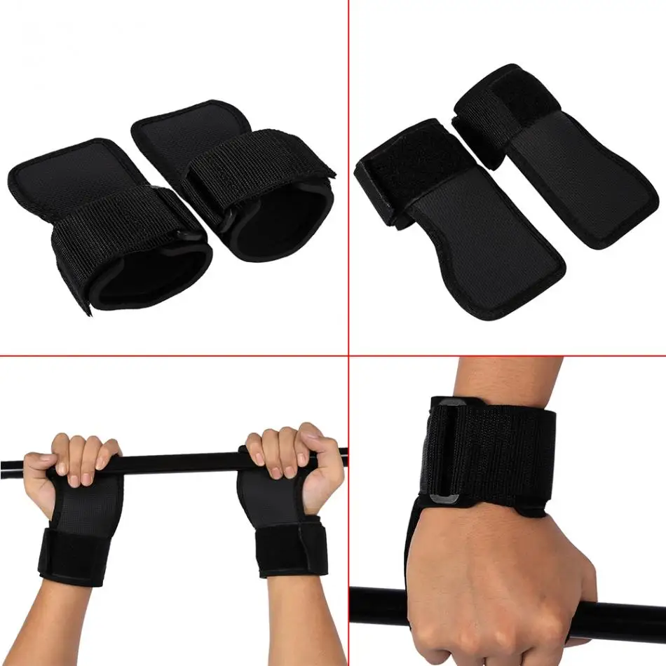 

2pc Wrist Band Support Belt Black Anti Skid Wristbands Fitness Exercise Half Finger Gym Gloves Protection Support Posture Carset