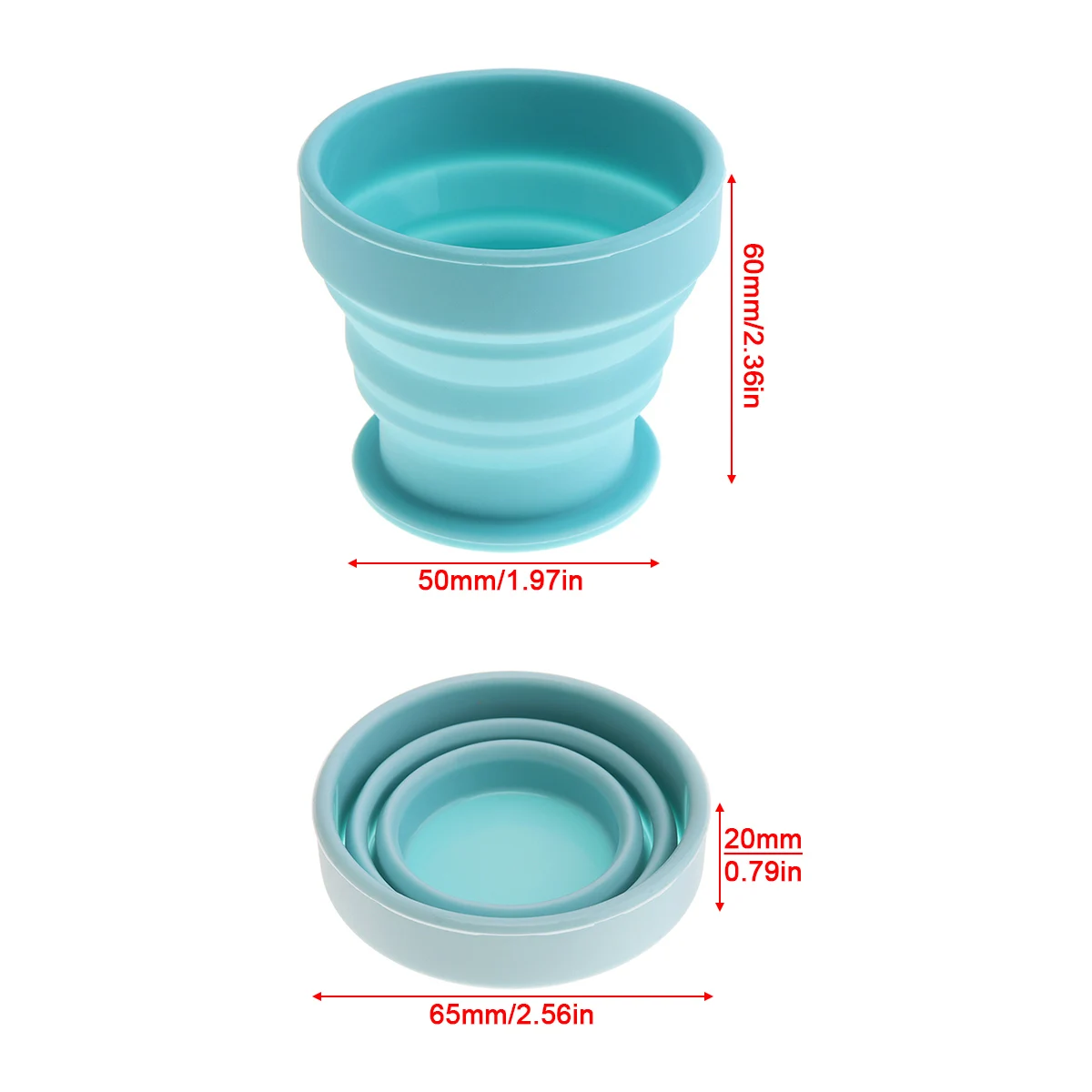 Портативная круглая Масштабируемая силиконовая складная чашка 100 мл/350 мл с