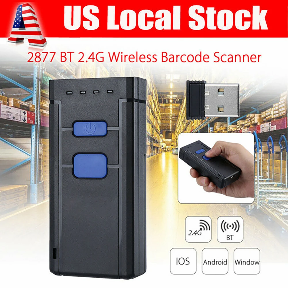 Мини сканер штрих кода USB проводной/Bluetooth/2 4 ГГц 1D 2D 3D PDF 2877|Сканеры| |