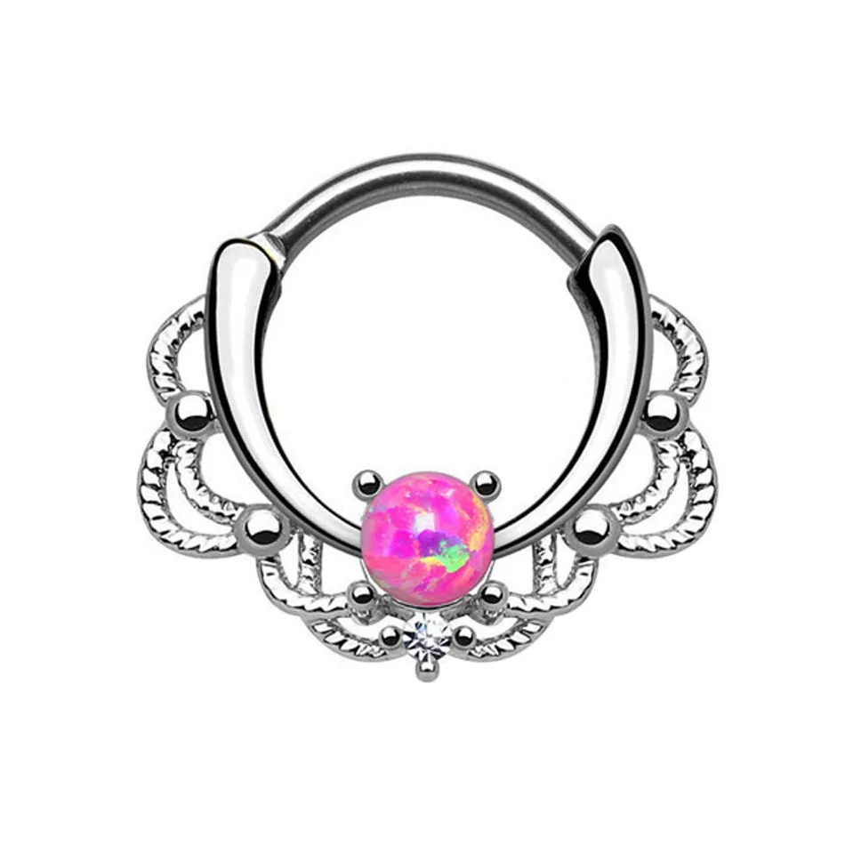 1 шт. кольцо для пирсинга носа с натуральным опалом | Украшения и аксессуары