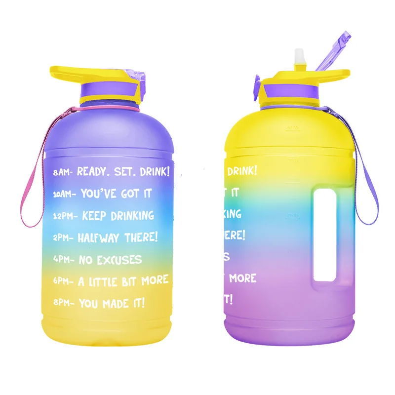 

New Creative Gradient 3.78L Sports Water Bottle 1 Gallon Outdoor Portable Gym Plastic Big Water Bottle