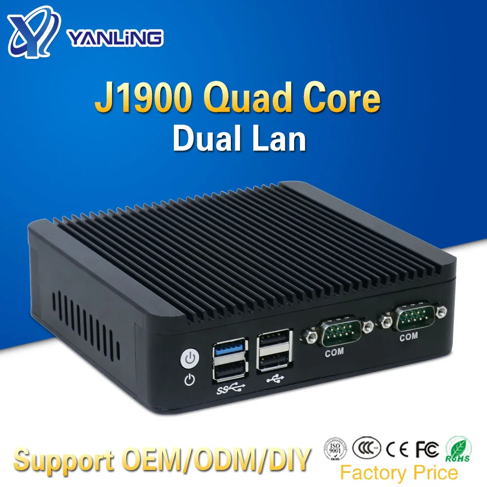 Мини ПК 2 Lan порт Intel Quad Core N3540 CPU 16 GHz Безвентиляторный Компьютер для окна 7 8 10 OS