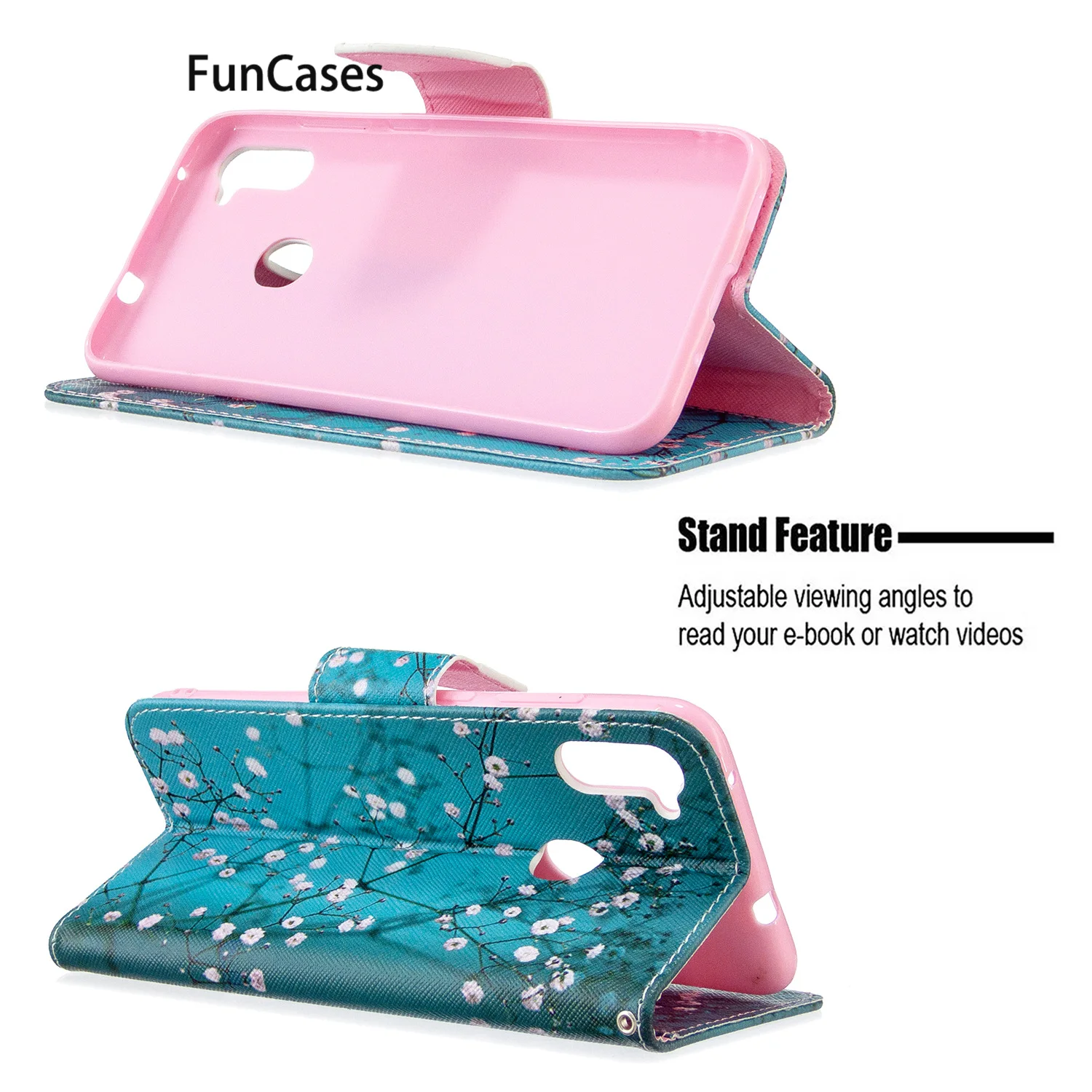 Bright Leaves Cases For telefoon Samsung A11 PU Leather Book Flip Phone Cover Capinha Galaxy para M11 Hoesje galaxus | Мобильные