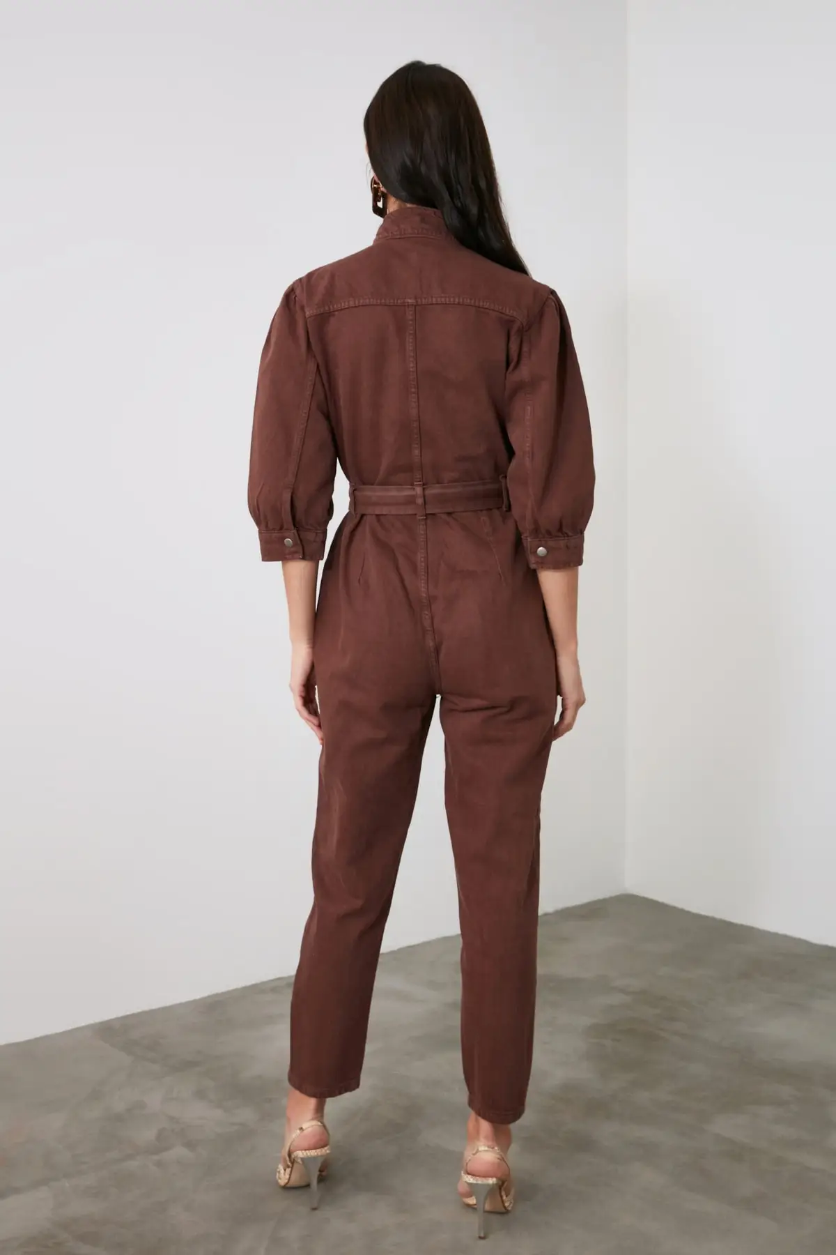 

Trendyol Arched Double Breasted Closure Denim Jumpsuit TWOAW21TU0097