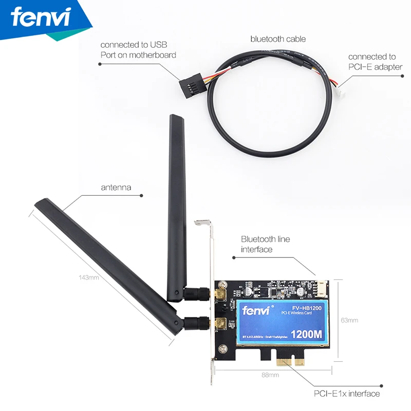 Рабочий стол двухдиапазонный 802.11ac Broadcom BCM94360 беспроводной-AC WiFi Bluetooth 4,0 PCI-E адаптер для Mac/Hackintosh/Windows