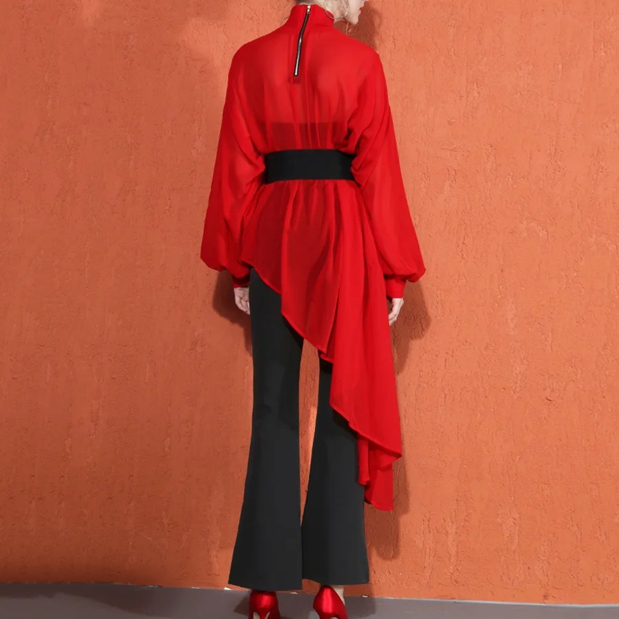 Женская шифоновая блузка с длинным рукавом летучая мышь| |