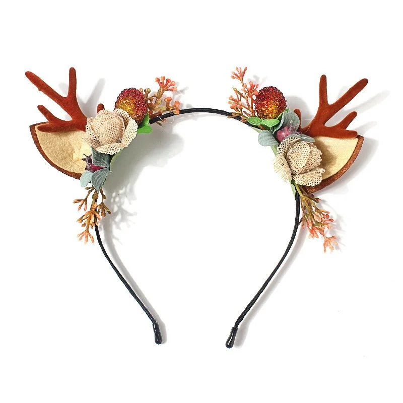 

Cute Christmas Antlers Headbands For Women Luminous Branches Elk Cat Ears Antlers Headwear Wholesale Hair Accessories For Braids