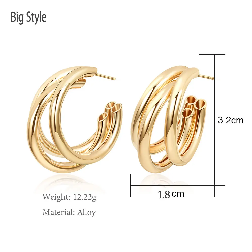 

Golden Big hoop Earrings Korean Geometry Metal Gold Earrings For women Female Retro Drop Earrings 2021 Trend Fashion Jewelry