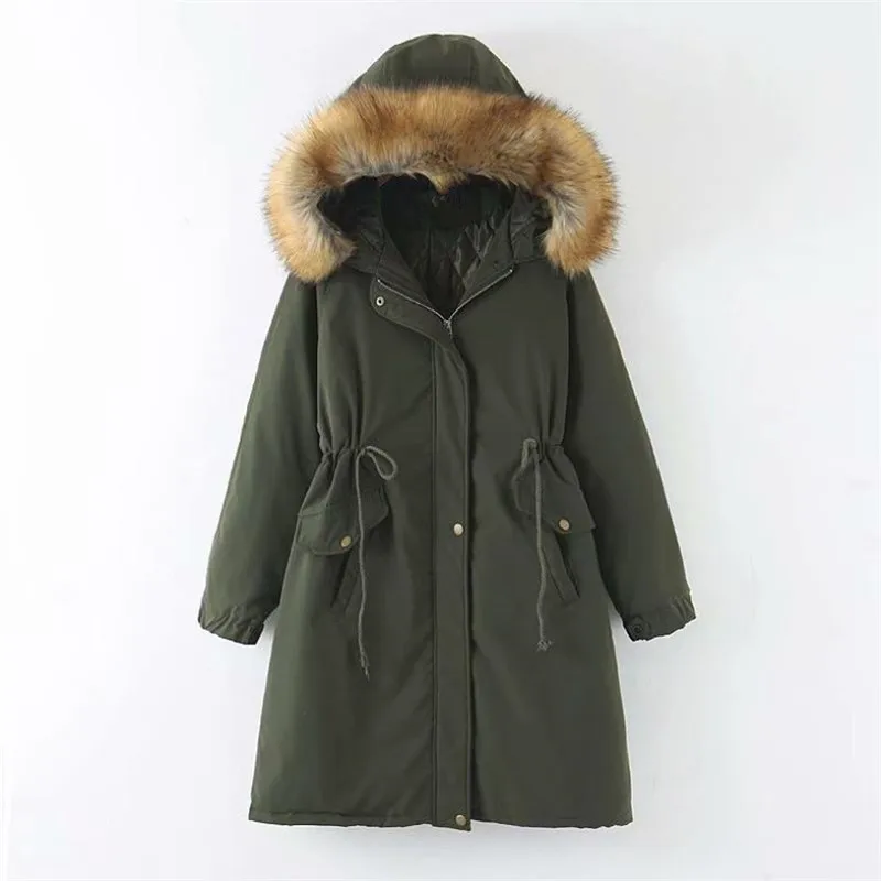 Зимняя женская хлопковая куртка повседневная однотонная пуховая теплое модное