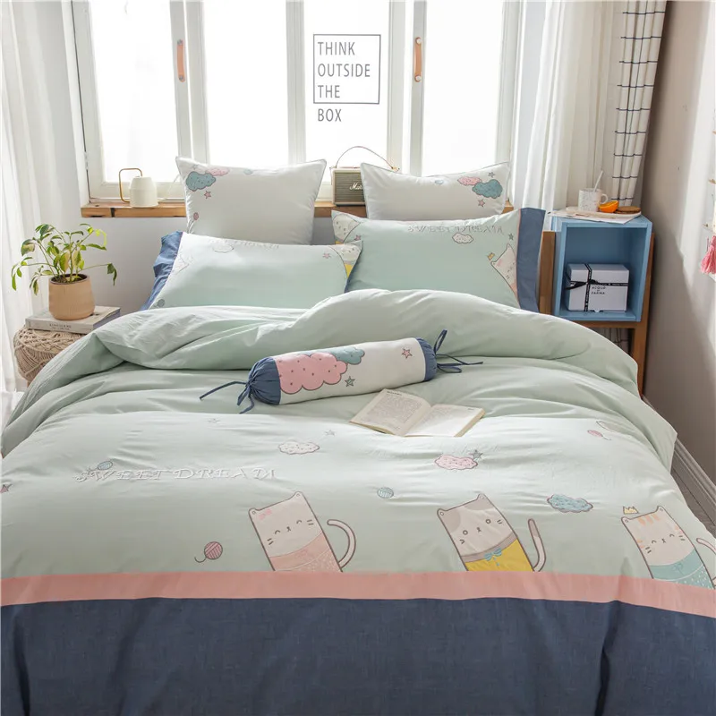 

Skin-friendly washable 3 piece children's cotton 4 piece simple and simple cartoon bedding