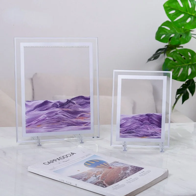 

3D картина с зыбучим песком, часовой стеклянный декор, украшение для дома, гостиной, офиса, настольное украшение, зеленая подвижная песчаная ...