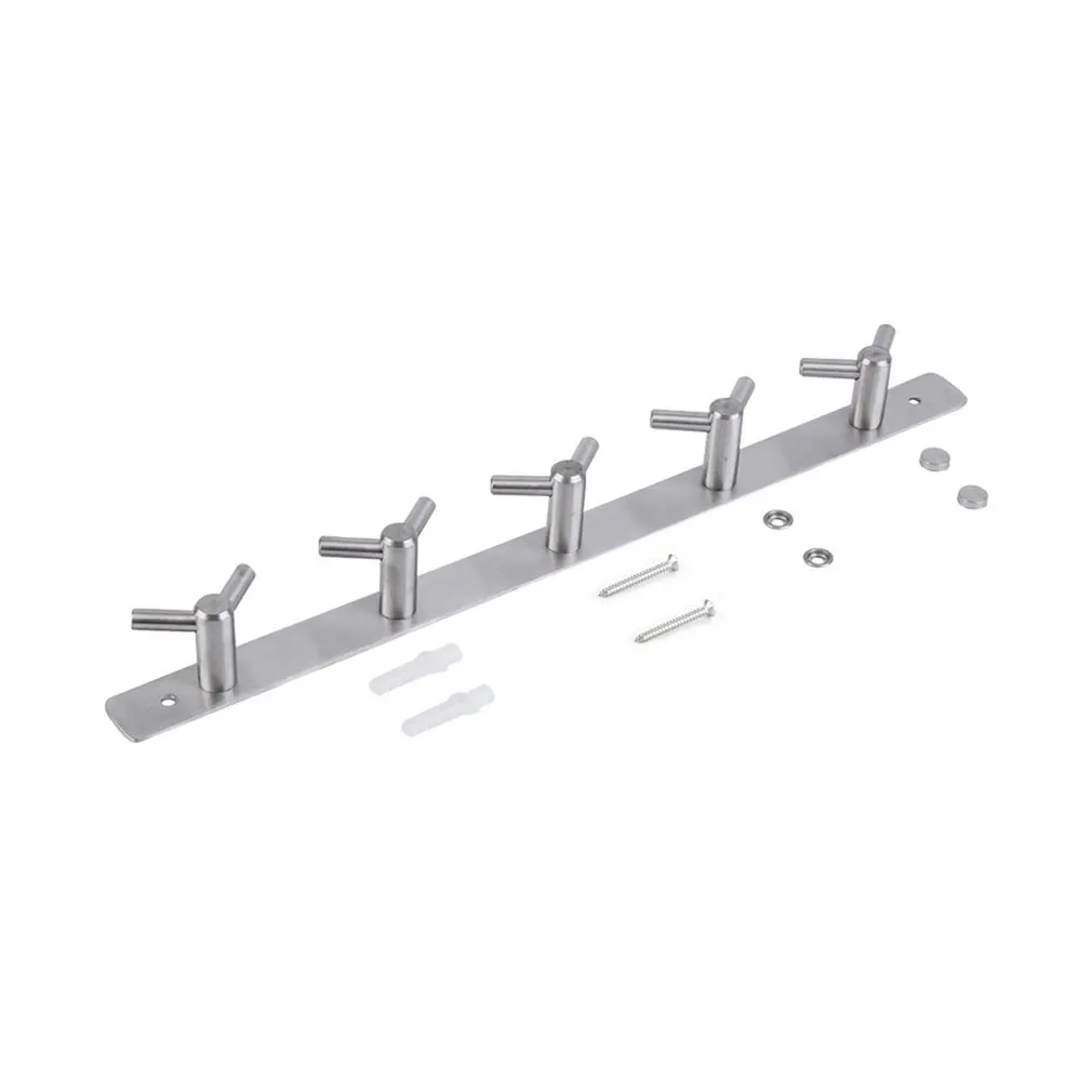 

5 Double Wall Hanger Stainless Steel Hooks Coat Hat Clothes Robe Holder Hook Hanger Perfect for bathroom door wall convenient
