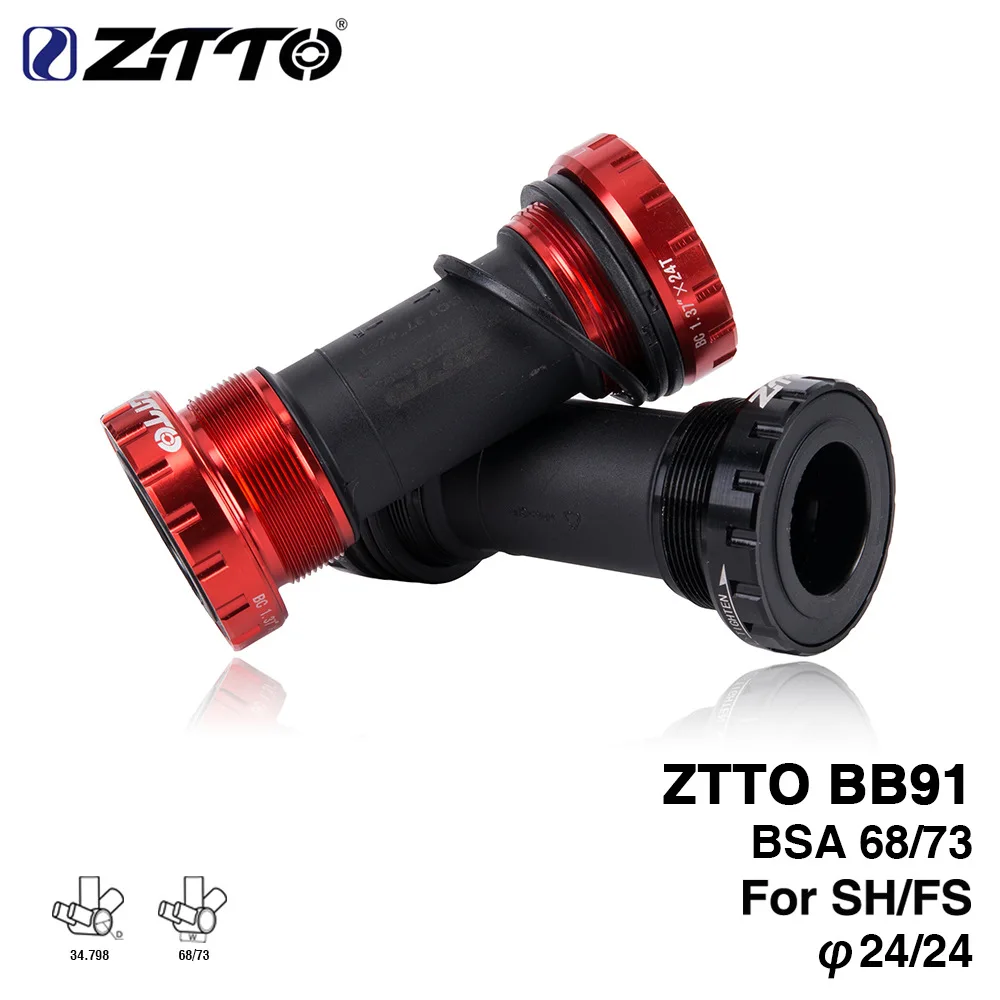 

ZTTO MTB Cycling Bottom Axle BB91 Bottom Brackets 24mm Adapter Bicycle Press Fit Axle For Mountain Road Bike Dual Silicone Seal