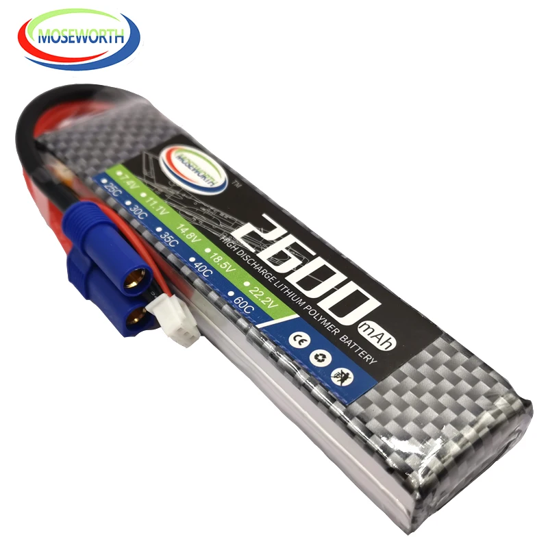 Аккумулятор LiPo 2S RC 7 4 В 2600 мАч 40C Burst 80C для самолета дрона автомобиля танка