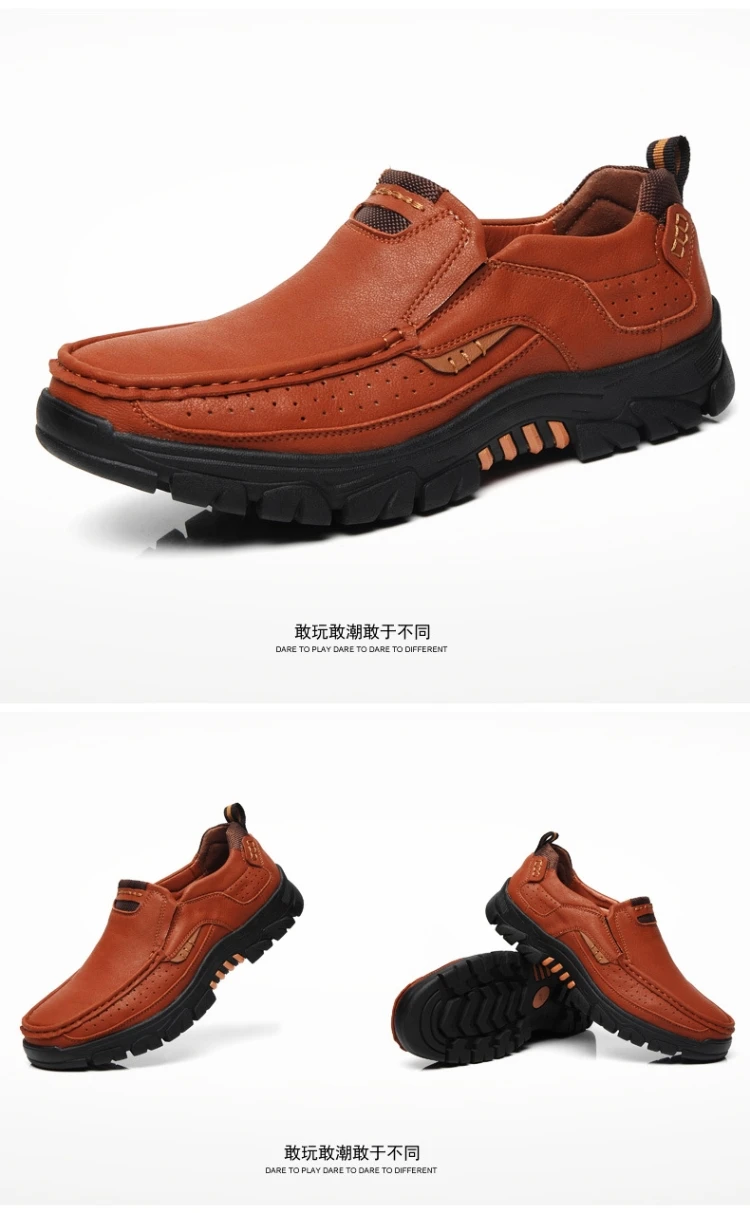 

2020 Newly Men's Leather Shoes Size 39-48 Head Leather Soft Anti-slip Driving Shoes Man Spring Business Dress Shoes
