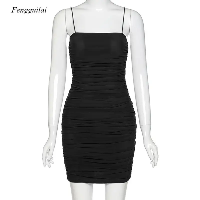 

European Fashion 2021 Summer New Sling Open Back Candy Color Thin Grils Slim Dress