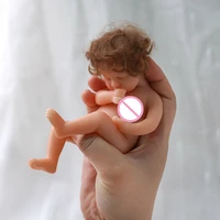 6 inches lifelike mini movable reborn baby lovely kid toddler bath sleep play accompany doll with hair flexible cute toy gift