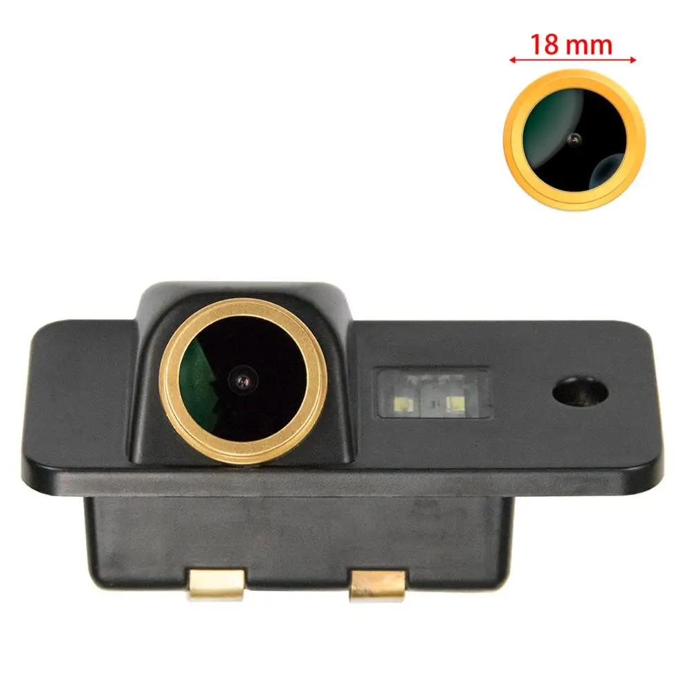 

Misayaee HD Car Rear View Reverse Backup Golden Camera License Plate Light for Audi A3 A4 S4 RS4 A6 C6 S6 RS6 A8 S8 Q7 Q7 DTI