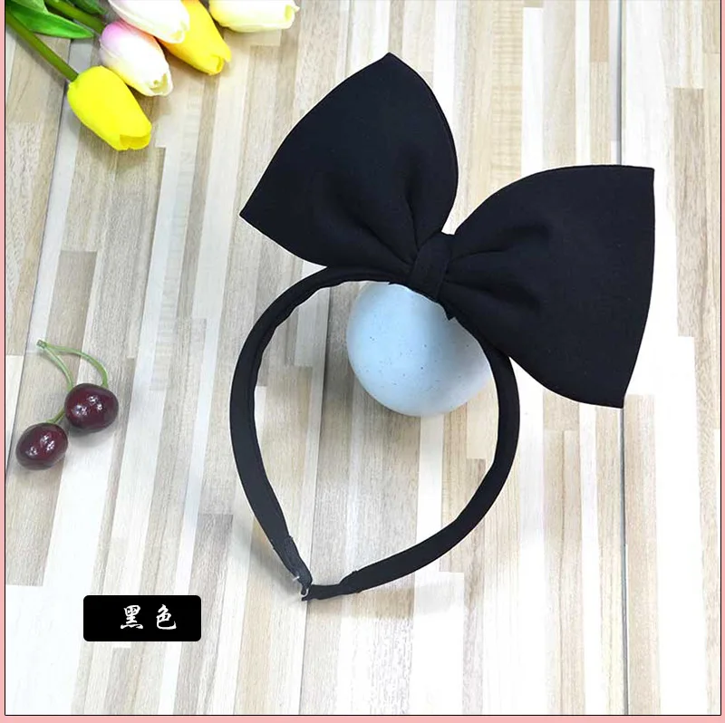 Lazos para el cabello para ni&ntilde;a, accesorios para el cabello de Blancanieves, diadema de lazo rojo hecha a mano, pajarita de tela, banda para el cabello roja de Red, tocado-3