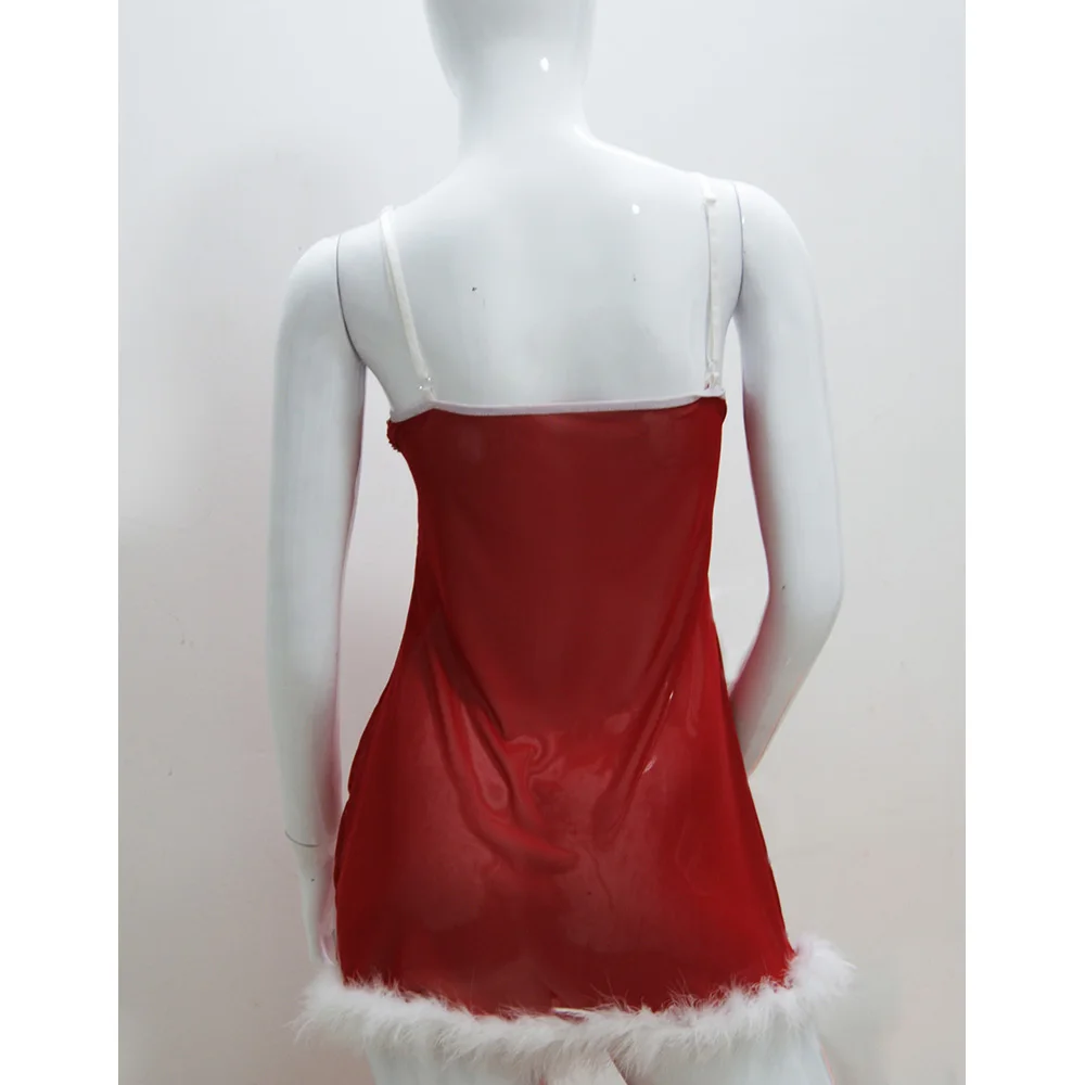 

Red Sequin Babydoll Cosplay Adult Sexy Christmas Costume Santa Claus Costume for Girls
