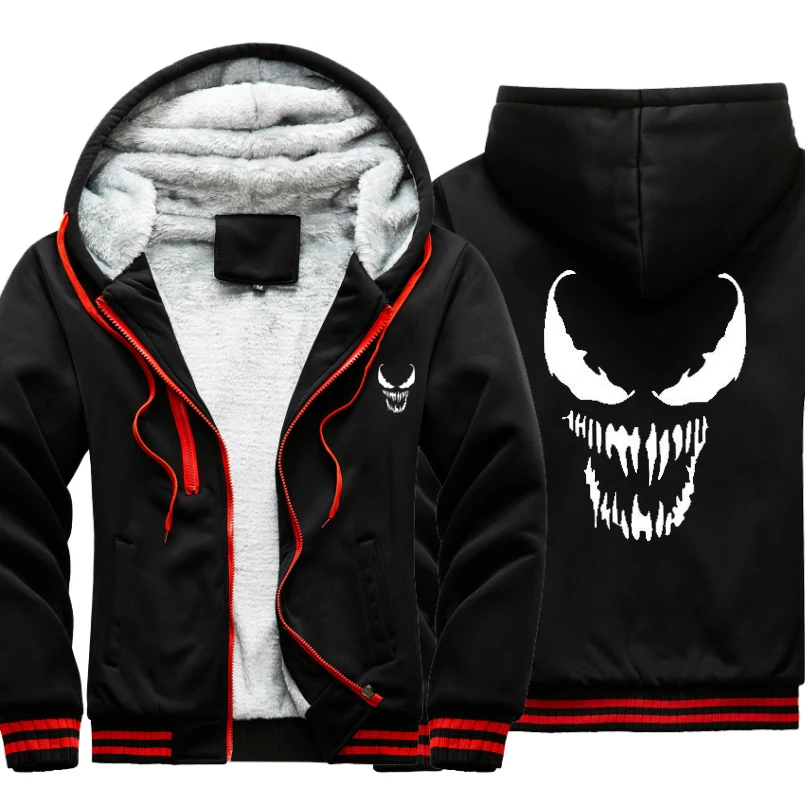 Venom super hero мужская кожаная верхняя одежда ветровка куртка теплая Толстовка для