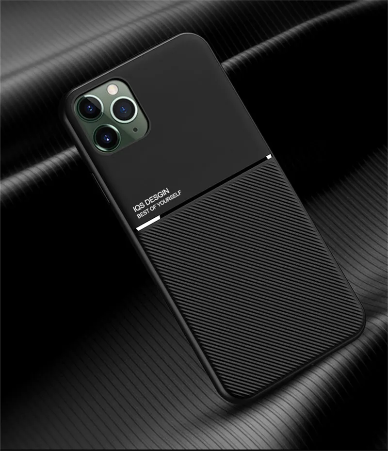 

Luxury Leather phone Case For iPhone 11 pro max 12 X Xs max XR 7 8 6 6S Plus SE 2020 Ultra thin Magnetic Car Plate back Cover