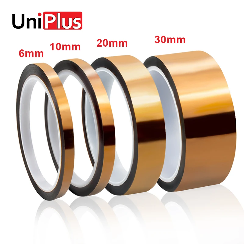 Полиимид для ленты Kapton 6 мм 10 20 30 термостойкая клейкая лента с золотыми пальцами