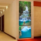 HD холст, искусство, настенная живопись, пейзаж для гостиной, домашний декор, 3 шт., горный водопад, натуральный