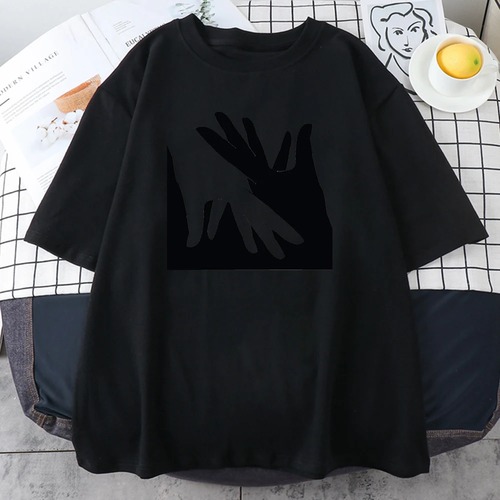

Fashion Casual Black Creativity Hand Printing Mens Tshirts O-Neck Oversized Clothes Short Sleeved Comfortable Men Tshirt