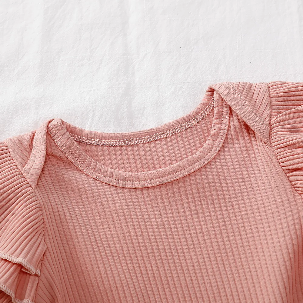 Floral Newborn Baby Girl Clothes 2019 Fall Knitted Ruffle Sleeve Top Headband Dress Outfits Infant D35 | Мать и ребенок