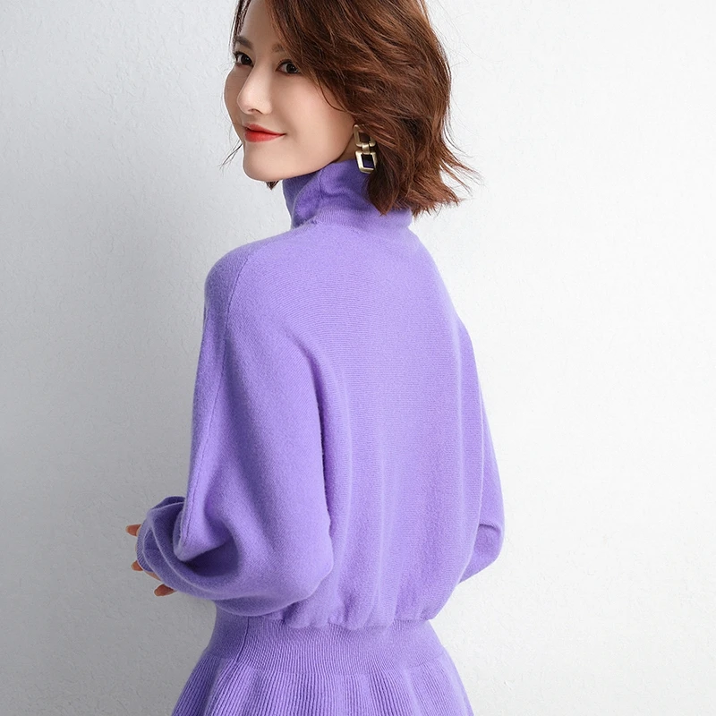 High End Pure Cashmere Knit Turtleneck Sweater Autumn Fashion Loose Jumper Women Korean Tunic Christmas Pullover Outwear | Женская