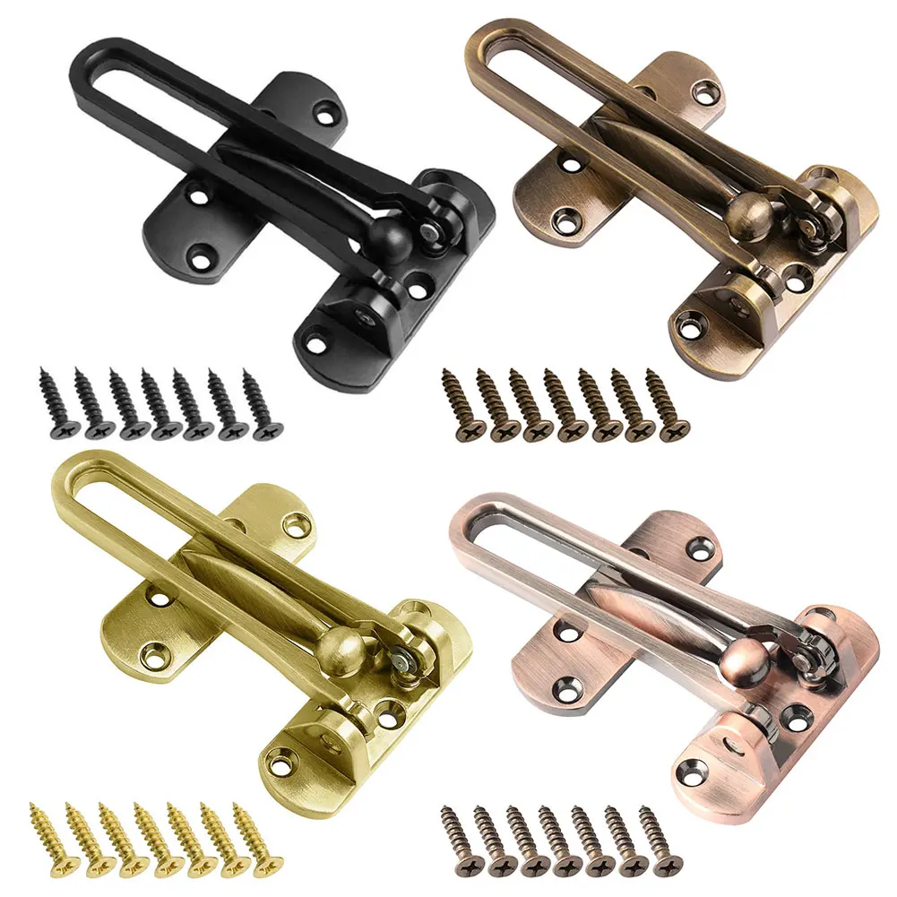 

Swing Bar Lock Home Security Door Lock Zinc Alloy Security Latch Guard Clasp For Home Apartment Hotel Dormitory Brushed Finish