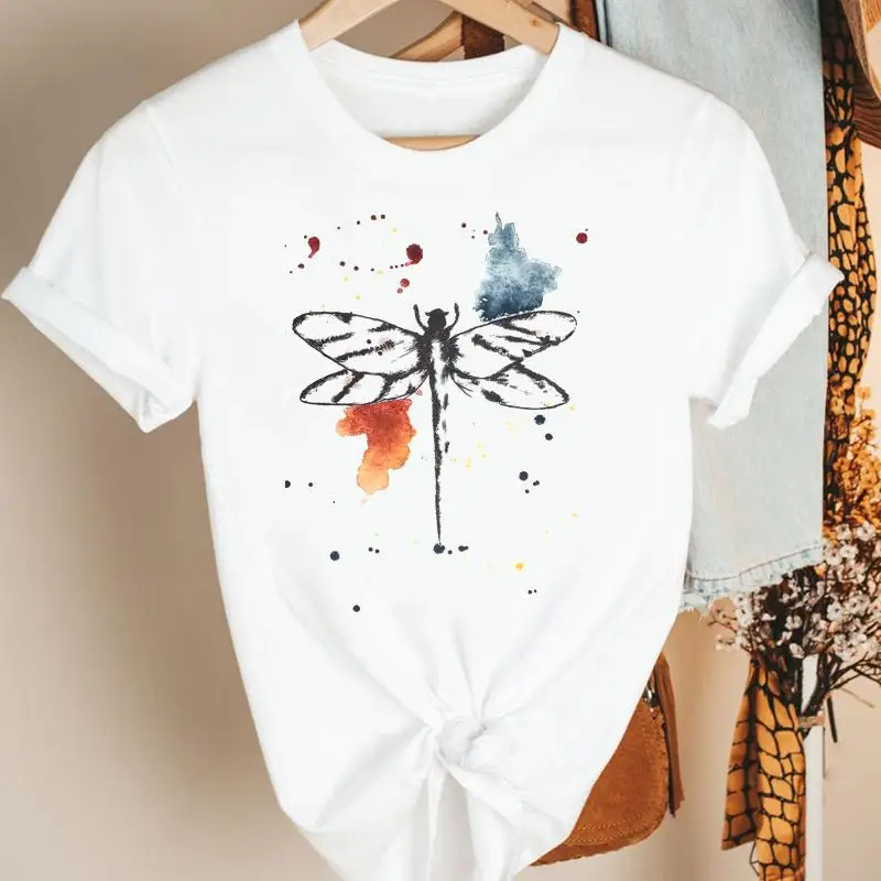 

Women Clothes Ladies Butterfly 90s Cute Beach Cartoon Summer Short Sleeve Print Fashion Tshirt Female Tee Top Graphic T-shirt