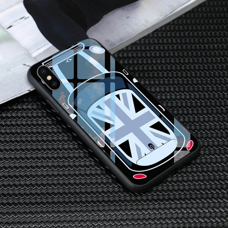 Чехол для телефона из закаленного стекла Mini Cooper iphone 12 11 pro max xs xr x 6 6s 7 8 plus samsung s8 s9 s10