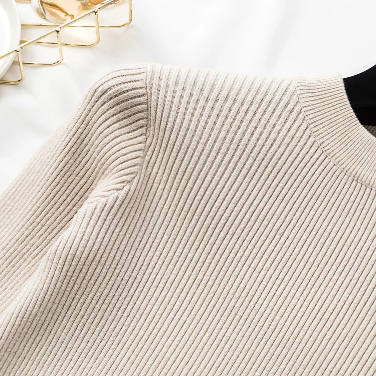 Женский однотонный облегающий свитер повседневный вязаный кашемировый пуловер