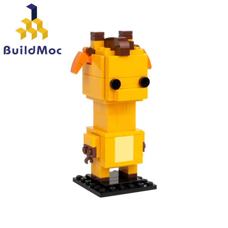 BuildMoc BrickHeadz для 40316 жирафа квадратная голова большая из принта коллекция игрушек