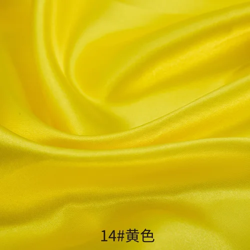 14 yellow Атласная ткань высокого класса, атласная ткань для платья, имитация шелковой ткани, Подарочная коробка, подкладка, ткань из сатина, одноцветная ткань - Цвет: 14 yellow