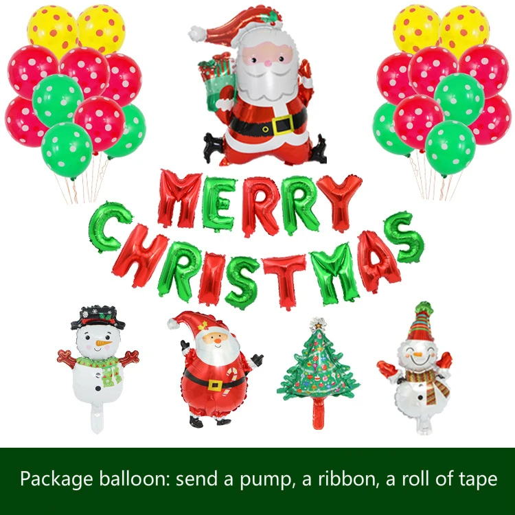 33 Merry Christmas party hotel mall Christmas birthday party celebration decoration Christmas balloon set balloon - Цвет: 33
