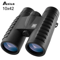 asika 10x42 hd camping hunting scopes binoculars with fully multi coated wide angle telescopes bak4 prism optics binoculares