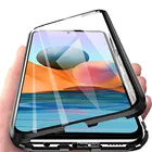 Магнитный чехол-книжка для Xiaomi Redmi Note 10 Pro, Redmi Note 10, 4G, 10Pro, 10s, двустороннее стекло, защитный чехол для телефона, 360 