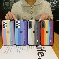 hand strap soft patterned case cover for samsung a52 a72 a42 5g a71 a51 a70 a50 a32 4g s21 s20 s10 plus note 20 ultra coque