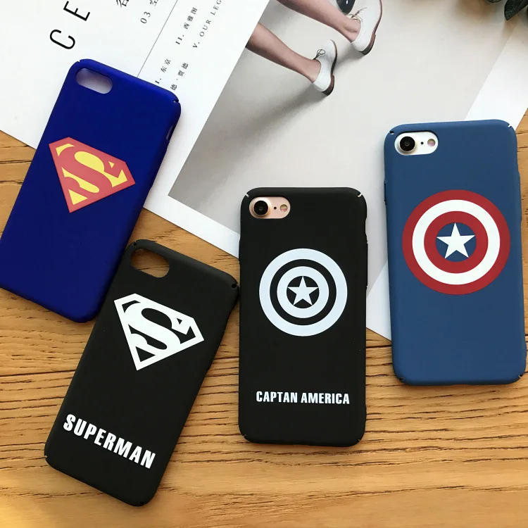 Marvel Avengers Captain America Shield Superhero Case For iPhone 6 Puls 6S 7 8 Plus Hard PC Cover Ironman Comic capinhas | Мобильные