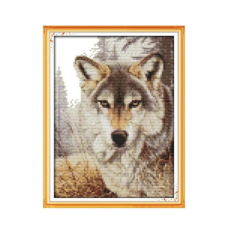 

Wolf spirit (2) cross stitch kit animal 18ct 14ct 11ct count printed canvas stitching embroidery DIY handmade needlework plus