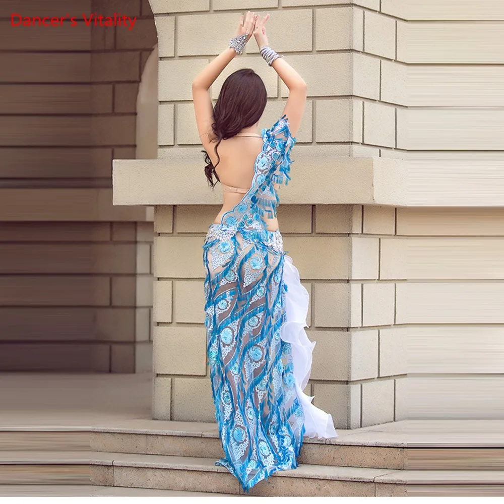 новый сексуальный роскошный комплект бюстгальтера танец живота костюм длинная