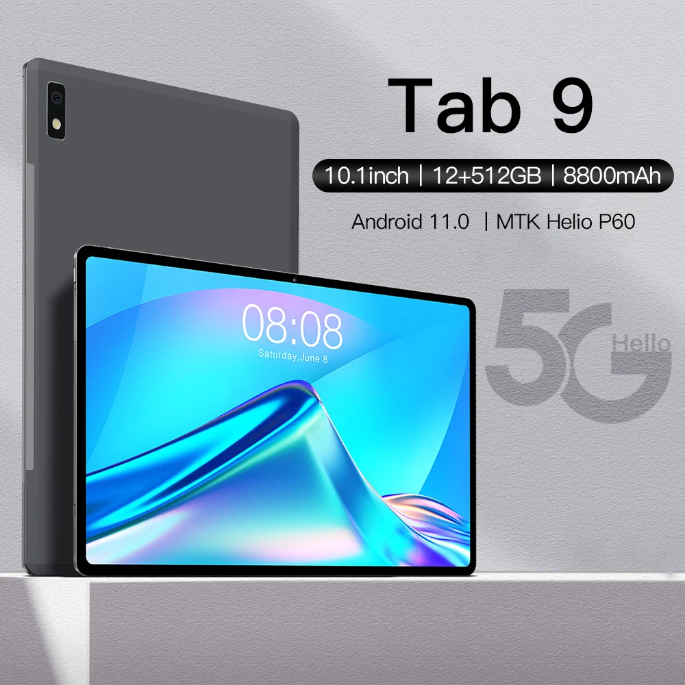 tablet tab 9 10 1 inch pad 12gb ram 512gb rom tablets 10 core tablete android 11 0 gps 8800 mah dual phone call 5g tablette pc free global shipping