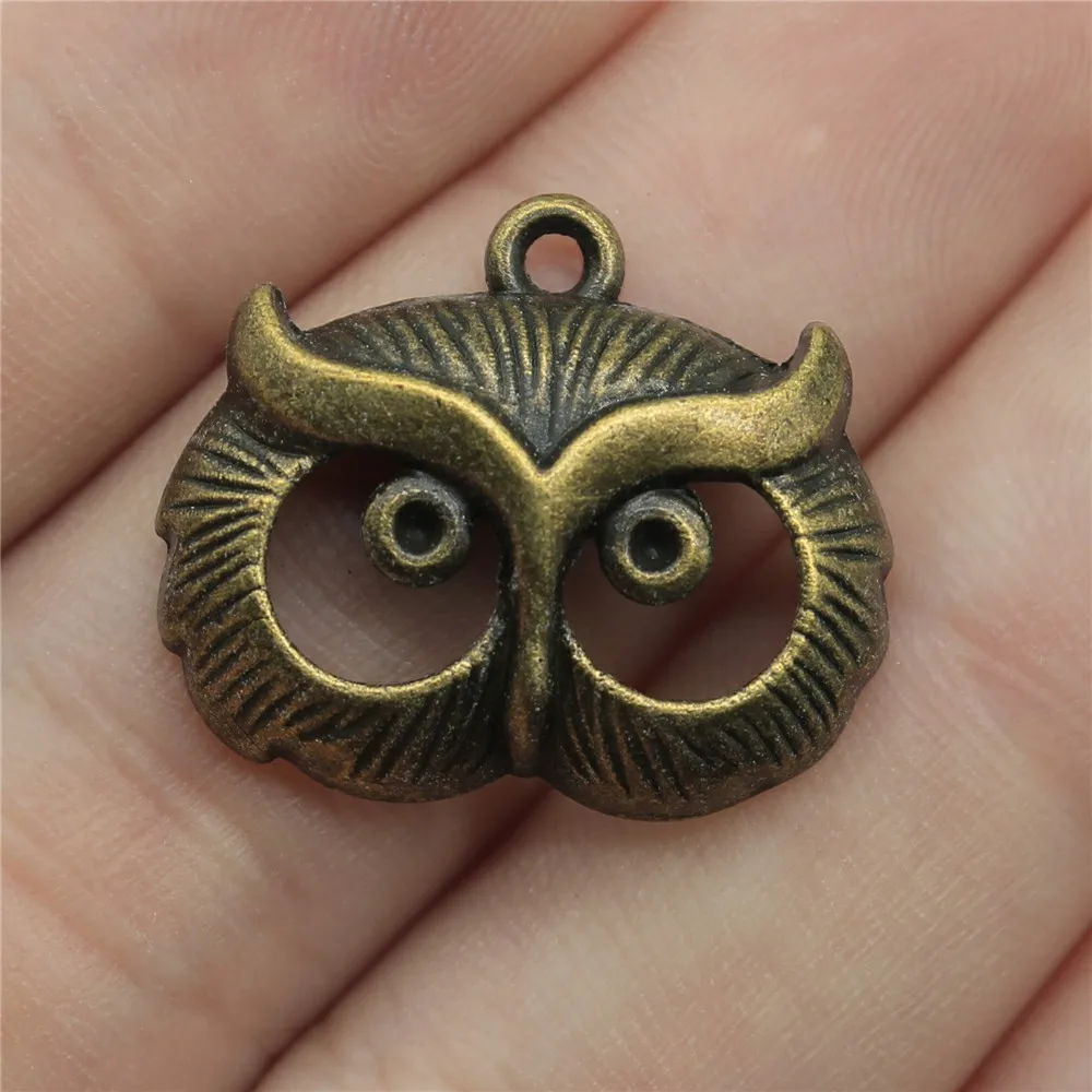 

WYSIWYG 5pcs 24x20mm Charms Owl Antique Bronze Color Pendant Owl Charms For Jewelry Making Jewelry Findings