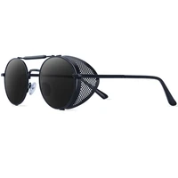 classic vintage round sunglasses men brand designer sun glasses women metal frame black lens eyewear driving