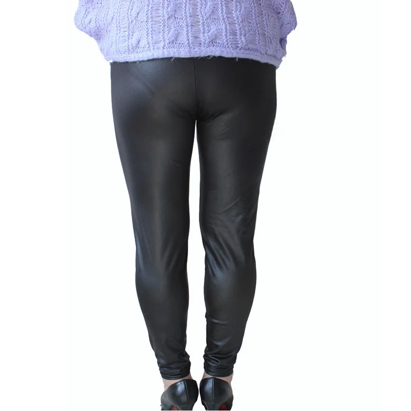 

XL,XXXL,XXXXXL Plus Size Women Black Elegant PU Leather Legging Faux Leather Stretch Pants Large Size Trousers for Pumlp Women