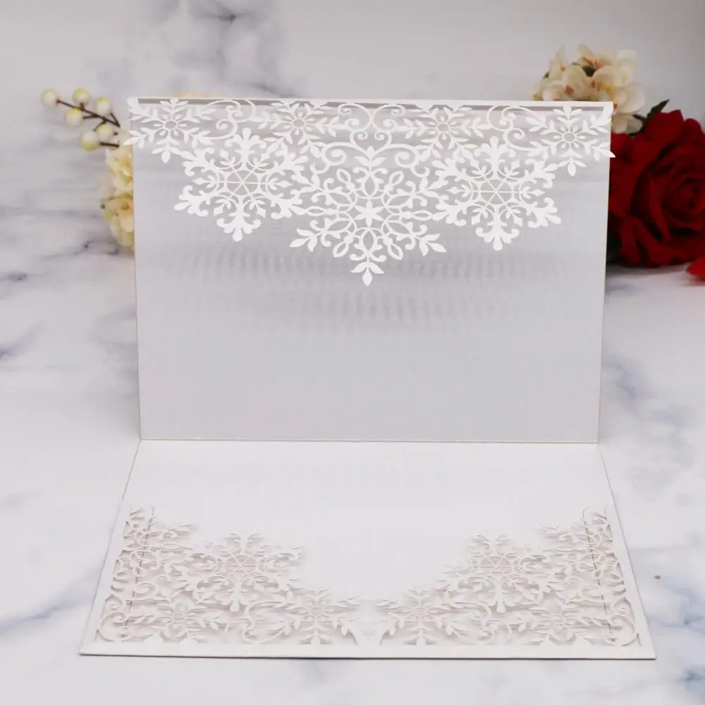 

25 Pcs Invitation Card - Elegant Pocket Three Folds Greeting Cards with 24 Colors for Wedding, Bridal Invitation Cards