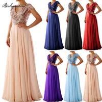 vintage sequined mother of the bride dresses 2021 bealegantom beads formal godmother wedding party prom guests gown qd133